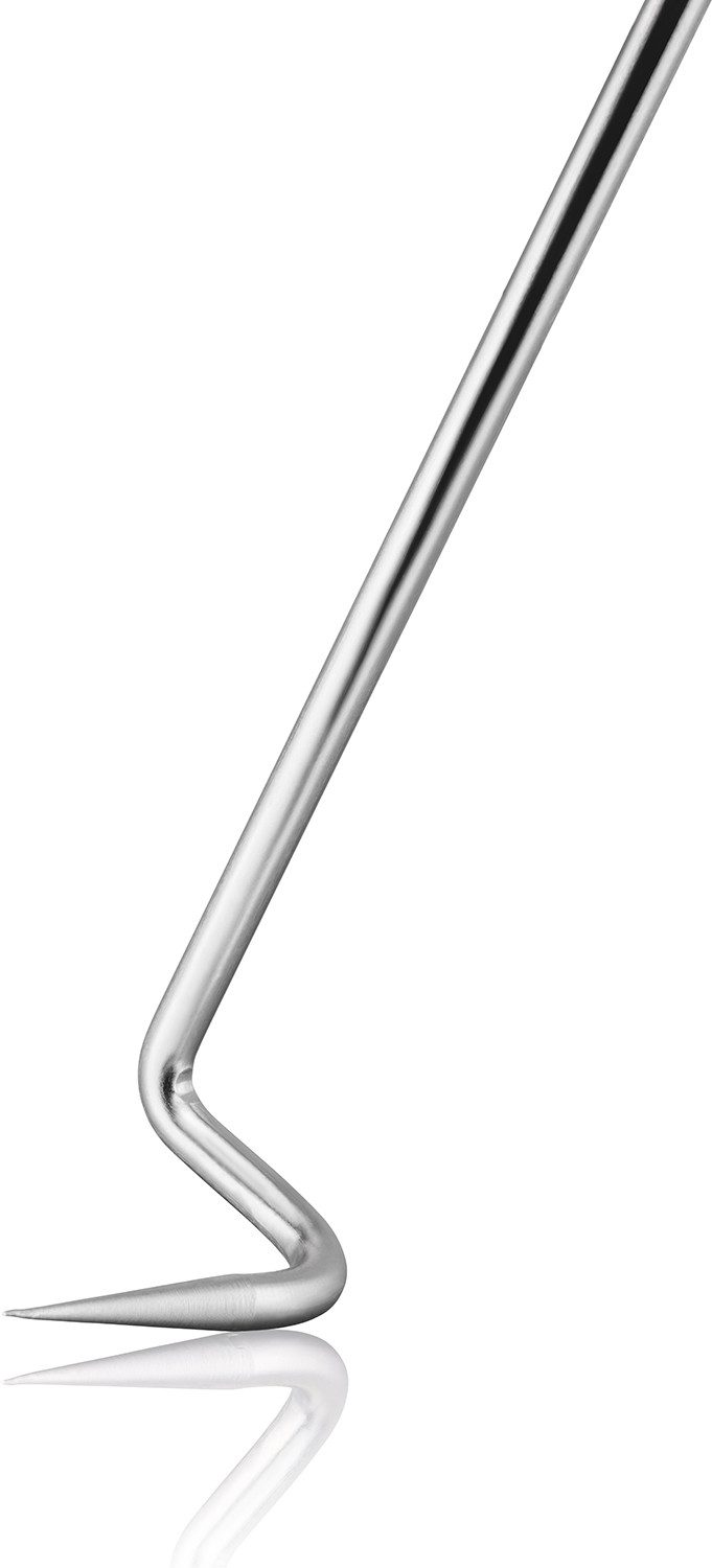 GEFU Grillbesteck-Set Wendehaken SPARO, Edelstahlhaken, (1 tlg), 2-in-1-Fuktion, Aufhängeschlaufe, ergonomischer Walnussgriff
