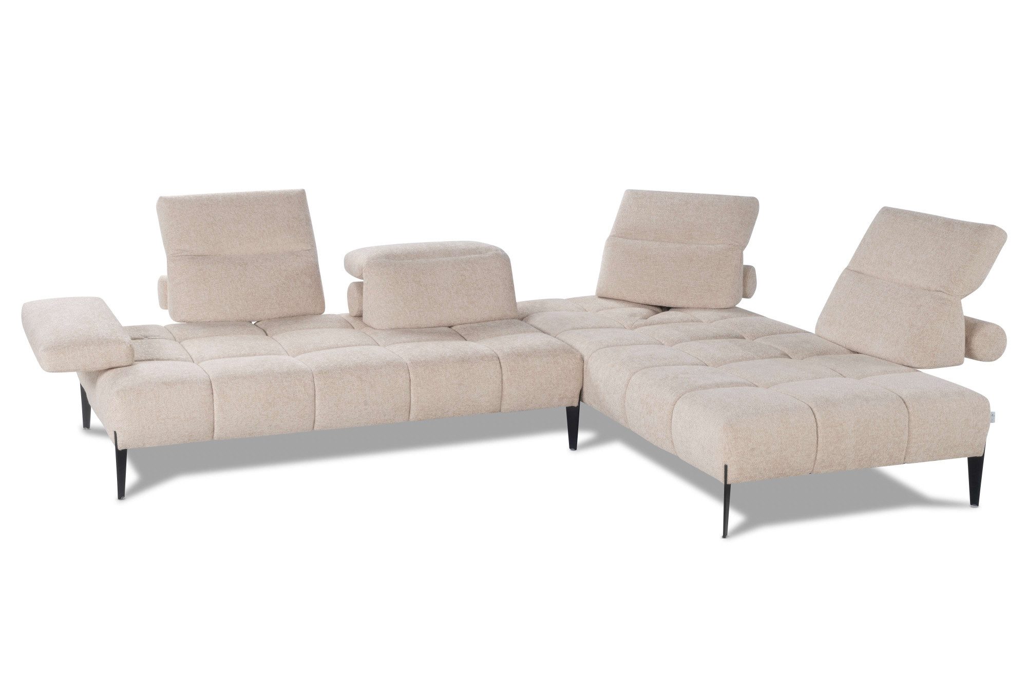 CALIA ITALIA Ecksofa Skyline, Made in Italy, Design-Sofa, L-Form, mit Sitztiefenverstellung, verstellbare Armlehne und Kopfstütze für maximalen Komfort