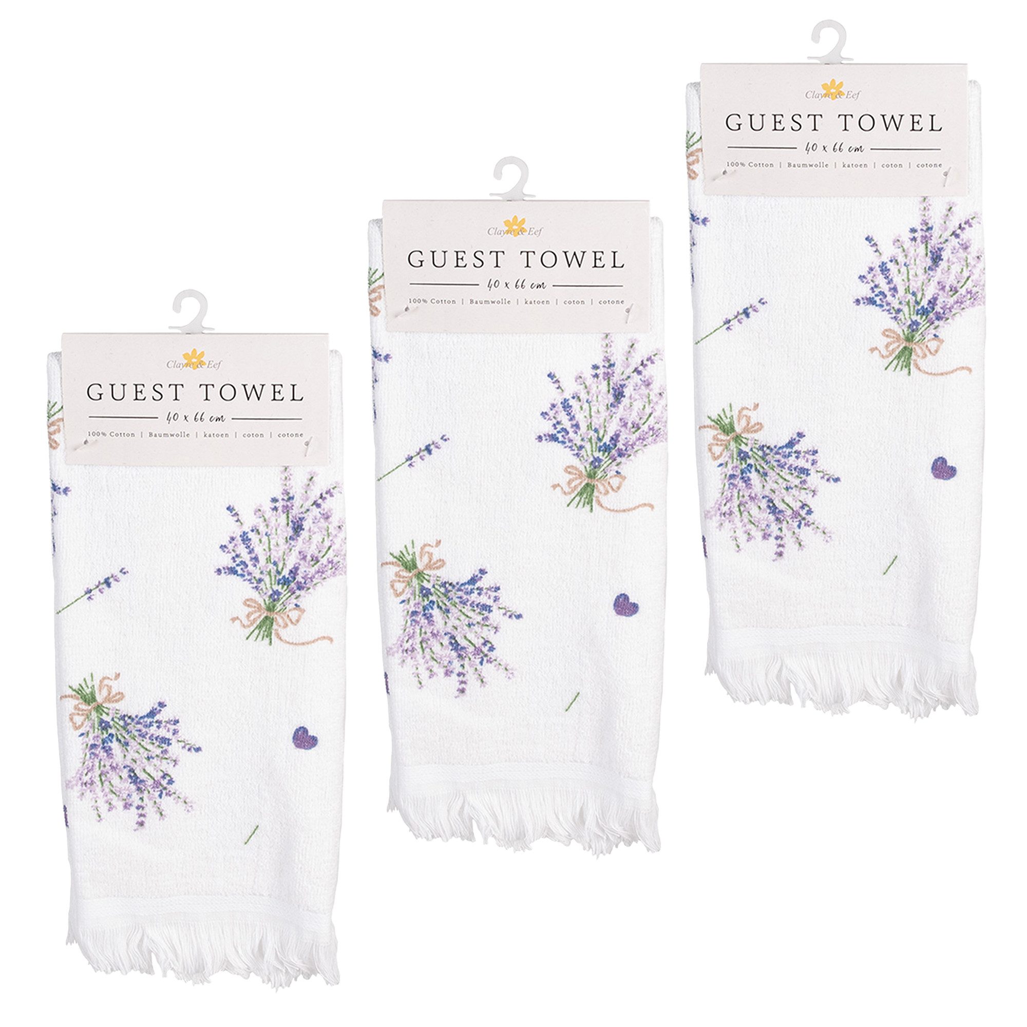 Clayre & Eef Geschirrtuch Lavender Garden, (Set, 3-tlg., 3-teilig), Frottee günstig online kaufen