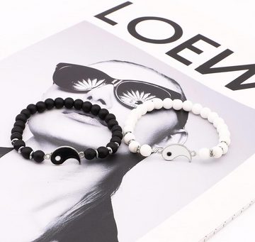 Alster Herz Armband Set Yin Yang Armbänder Set, Unisex Freundschaft Partner Armband, J0447 (Set, 2-tlg., 2-teilig), Geschenkideen Schmuck Damen Herren