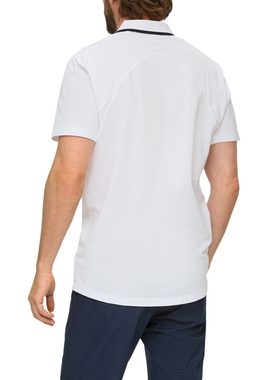 s.Oliver Kurzarmshirt Poloshirt aus Baumwollmix mit Logo-Detail Rippblende