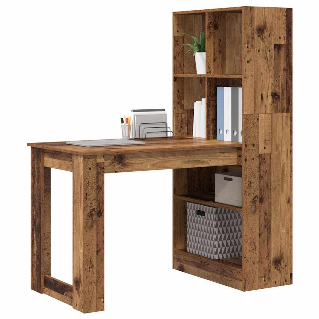 vidaXL Schreibtisch Schreibtisch mit Regal Altholz günstig online kaufen