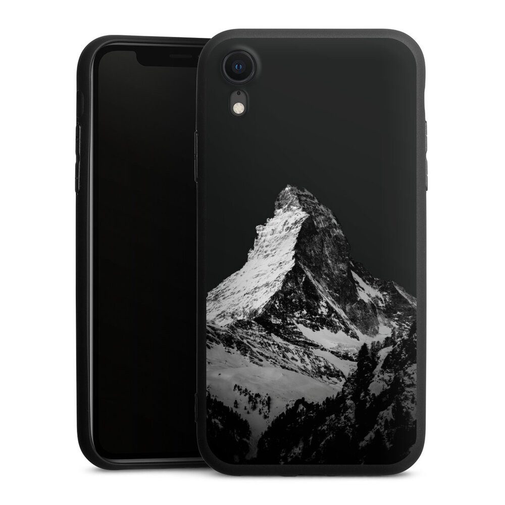 DeinDesign Handyhülle Berg Schnee Alpspitze Snow Capped Mountains Grayscale, Apple iPhone Xr Silikon Hülle Premium Case Handy Schutzhülle