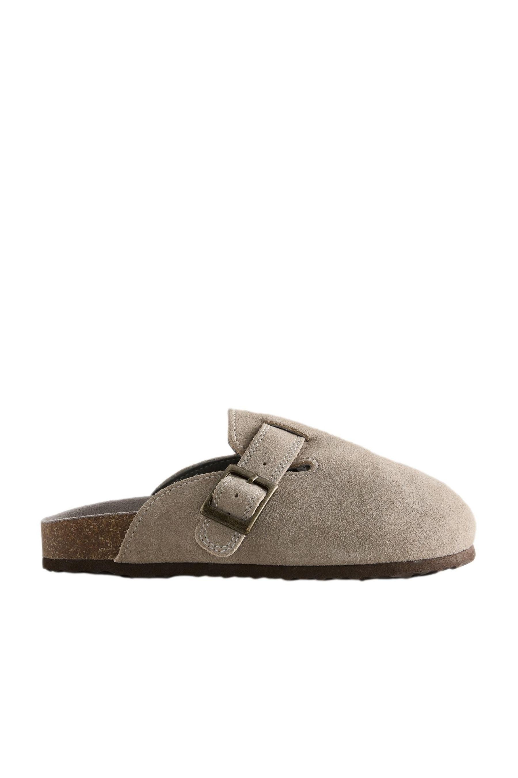Clogs aus Veloursleder mit Korkfußbett Clog