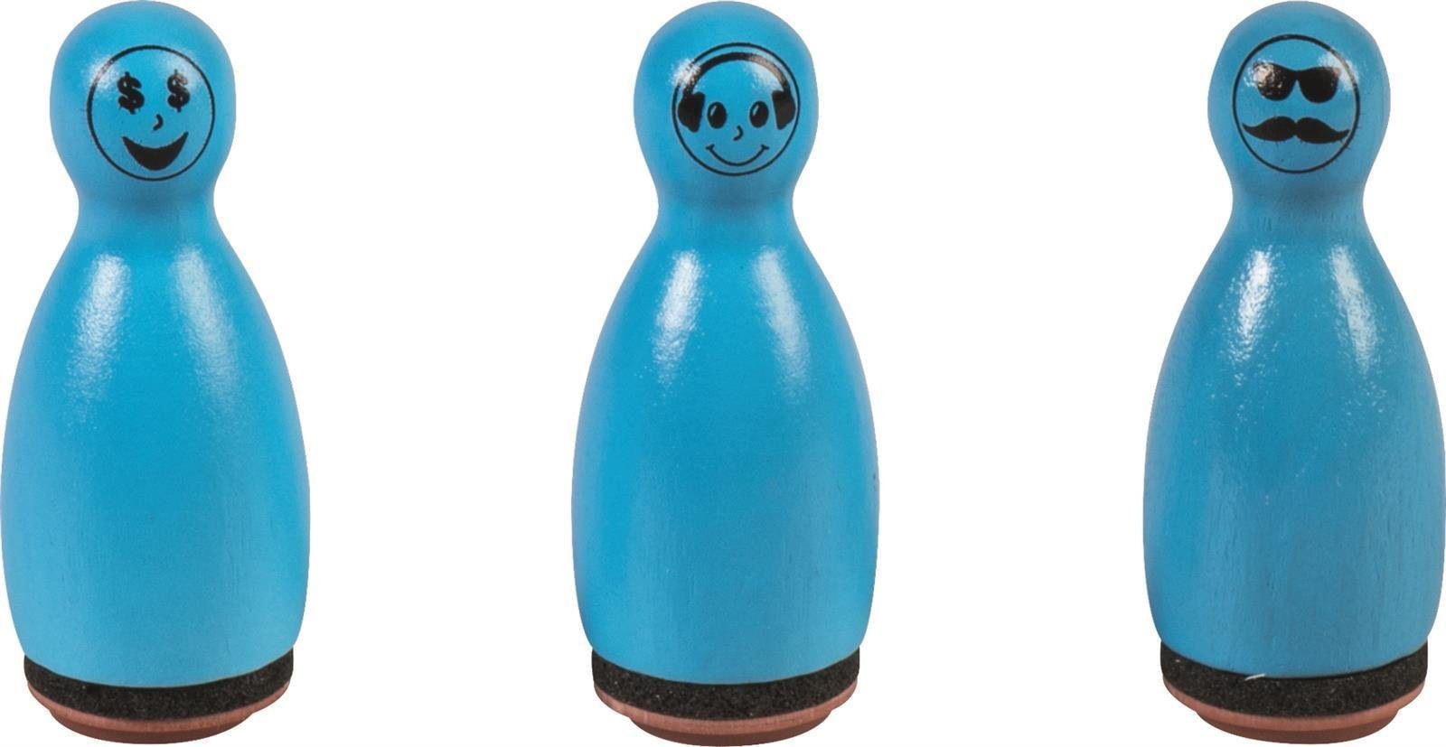 Heyda Heyda 204888633 Stempel-Figuren "Gesichter" blau Stempelkissen