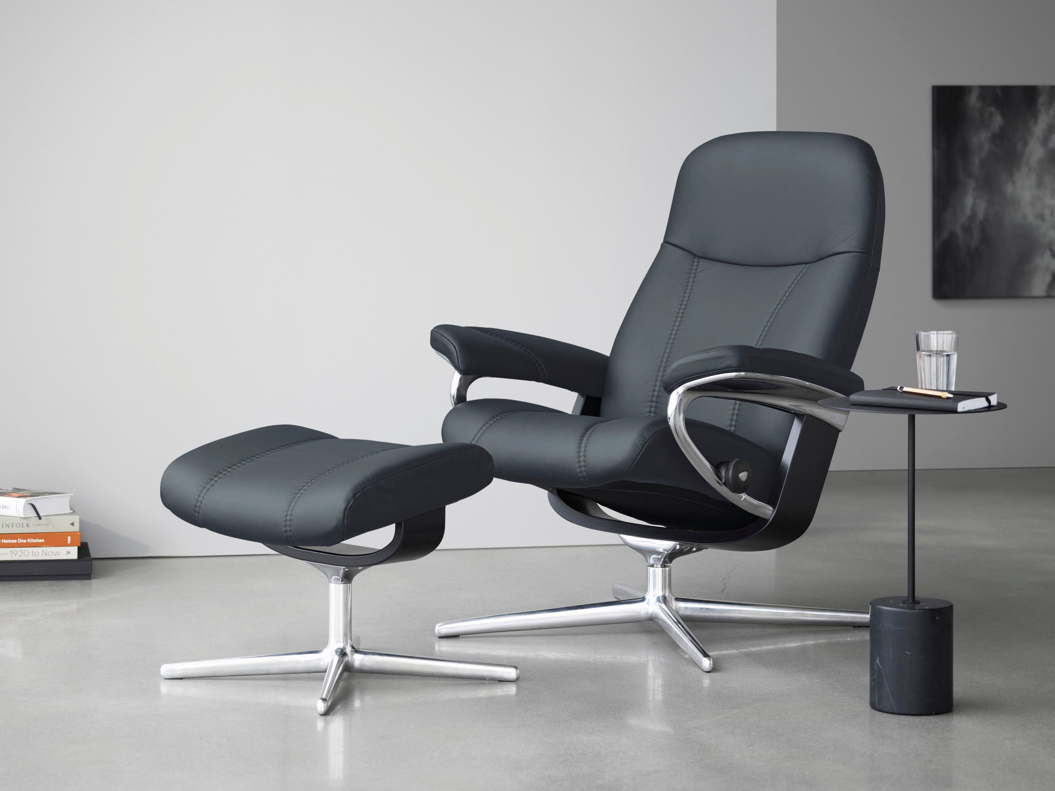 Stressless® Relaxsessel Consul, mit Cross Base, Größe S, M & L, Holzakzent Schwarz