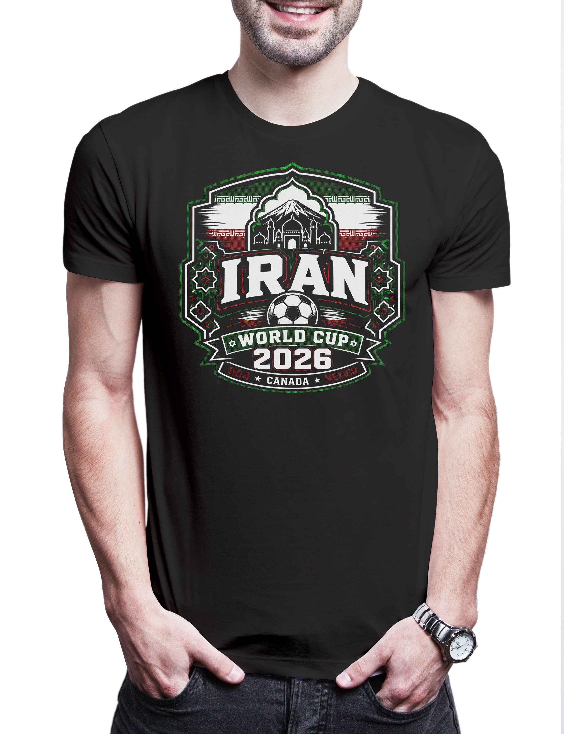 Urban Backwoods Print-Shirt Team Iran 1 Herren T-Shirt Melli Persia Cheetahs Fußball WM Soccer (1-tlg) Football Turnier 2026 Weltmeisterschaft