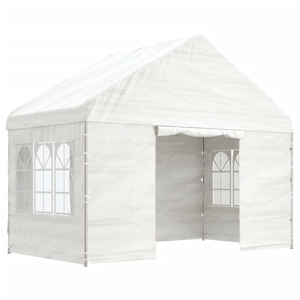 vidaXL Partyzelt Pavillon mit Dach Weiß 4,08x2,23x3,22 m Polyethylen günstig online kaufen