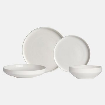 Zoha Geschirr-Set Pure 24 - teiliges Geschirrset in weiß (24-tlg), 6 Personen, Porzellan, Spülmaschinen, Mikrowellen geeignet