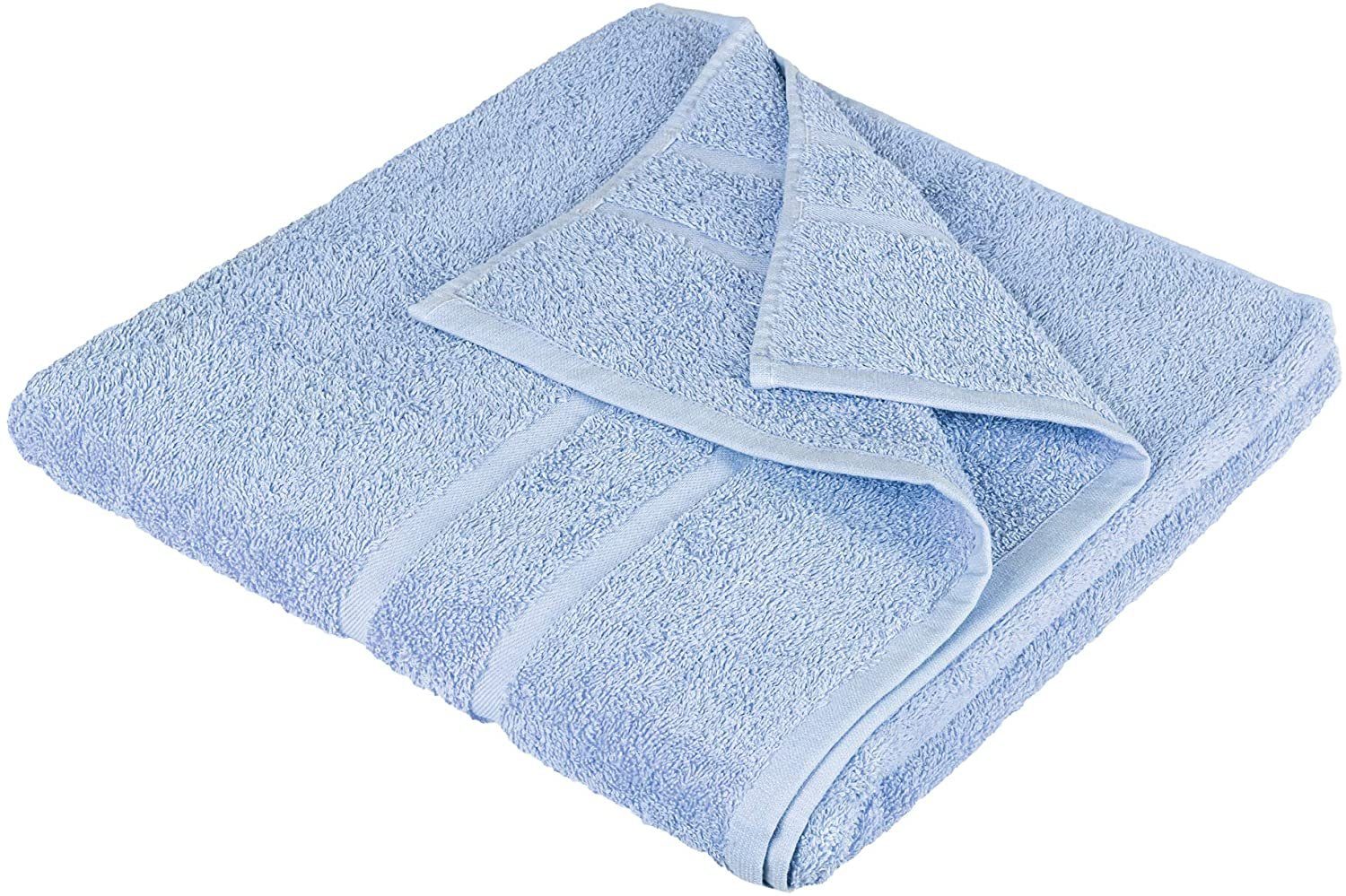 StickandShine Handtuch Set 4x Hellblau (14 GSM Pack, Baumwolle 500 100% verschiedenen Badetücher in Gästehandtuch Farben 14er 2x SET als GSM Handtuch Baumwolle Handtücher 4x 4x Teilig) Duschtücher 100% Frottee 500