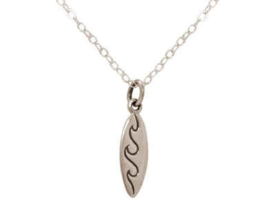 Gemshine Kette mit Anhänger »Maritim Nautics Surfbrett 925 Silber«, Sportschmuck Made in Spain Gemshine Kette mit Anhänger »Maritim Nautics Surfbrett 925 Silber«, Sportschmuck Made in Spain