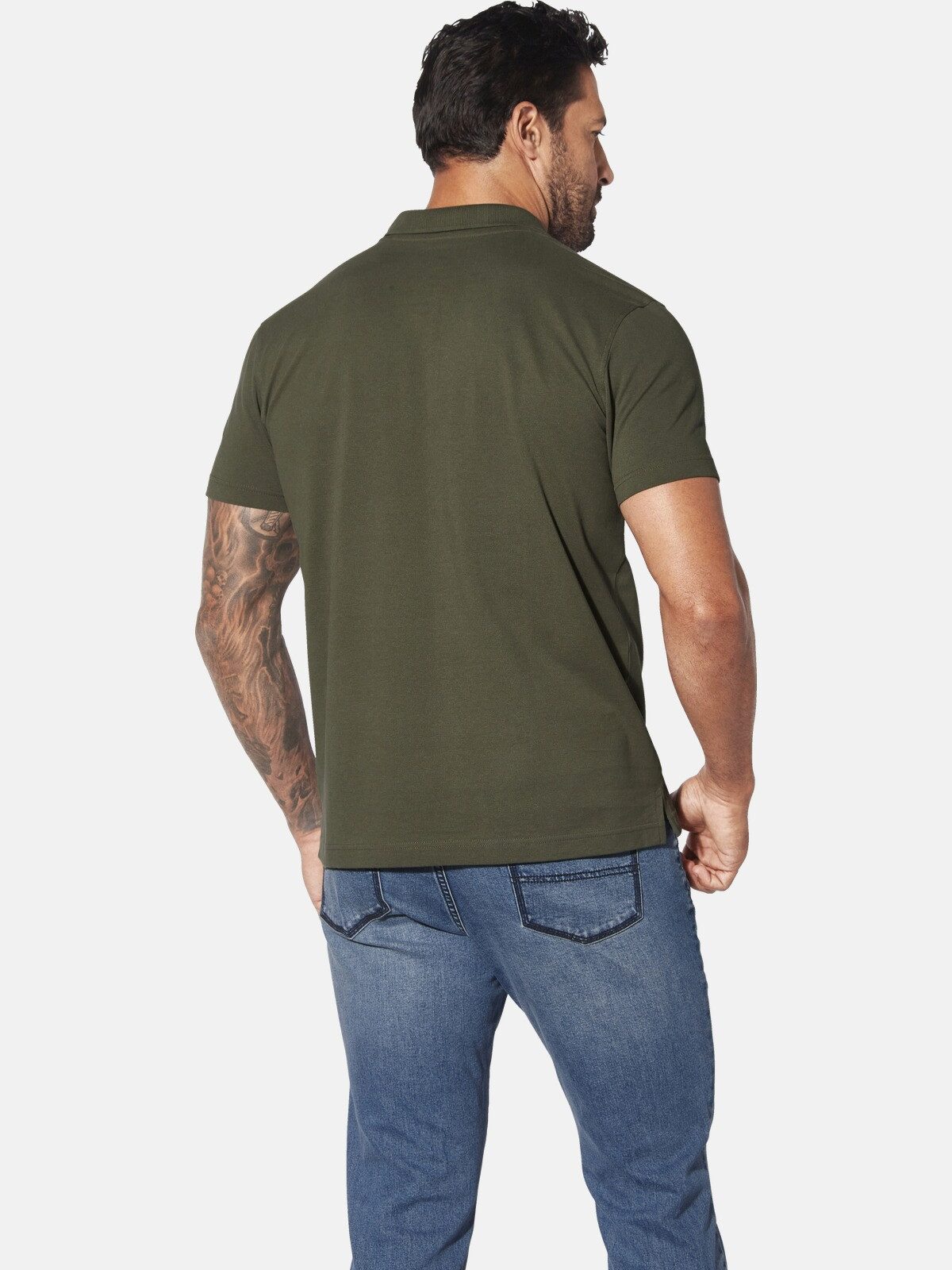 Jan Vanderstorm Poloshirt JAKOV mit Kontrast-Knopfleiste – Bild 2 von 5