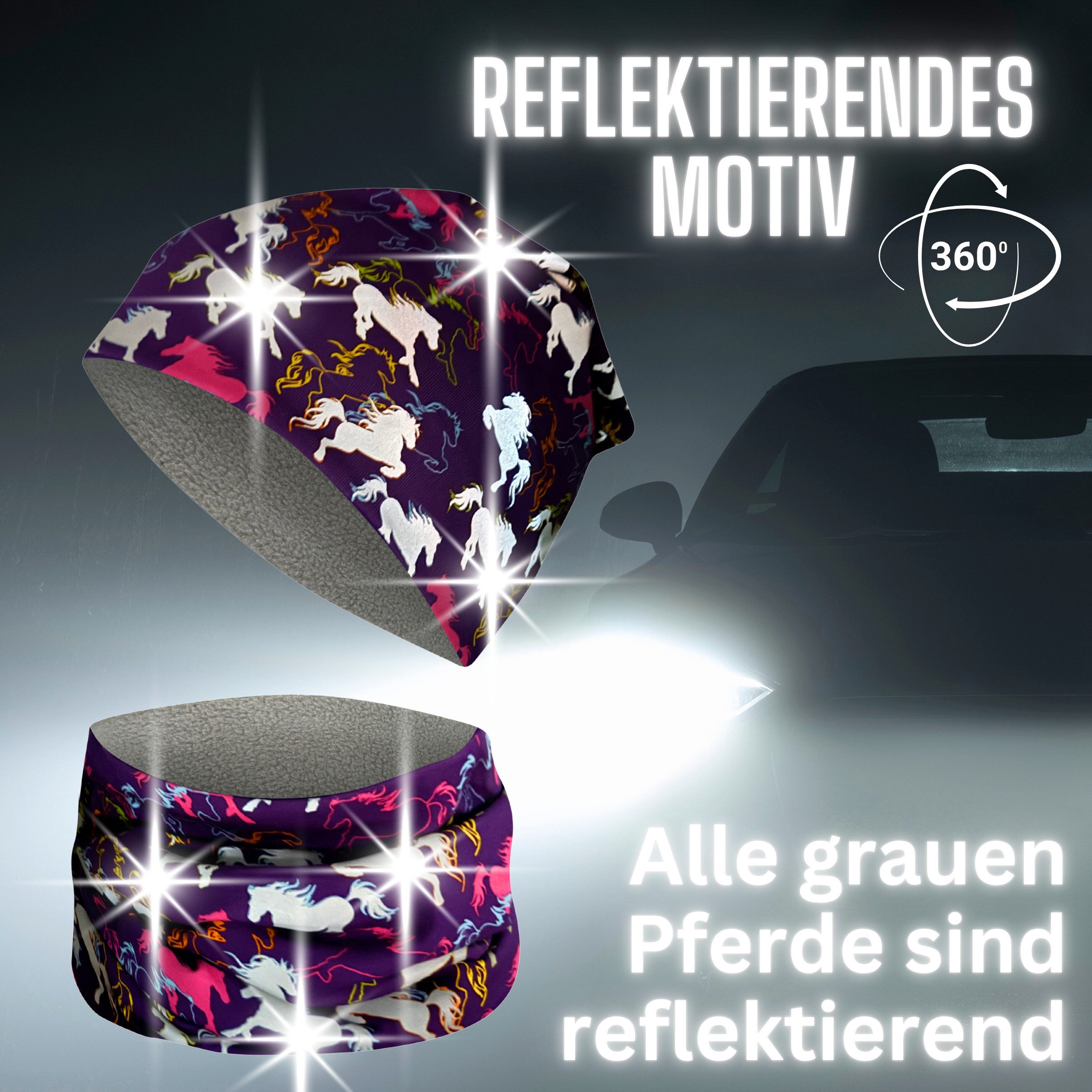 HECKBO Beanie 360° Reflektor Kinder Beanie Mütze & Loop Schal Set – Bild 2 von 5