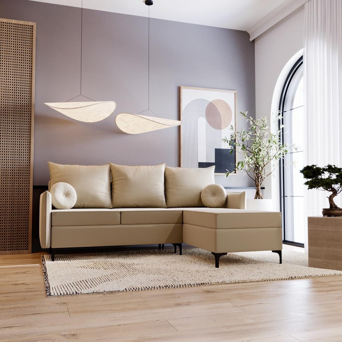Compleo Ecksofa mit Schlaffunktion LEO Breite: 213 cm, Modern design
