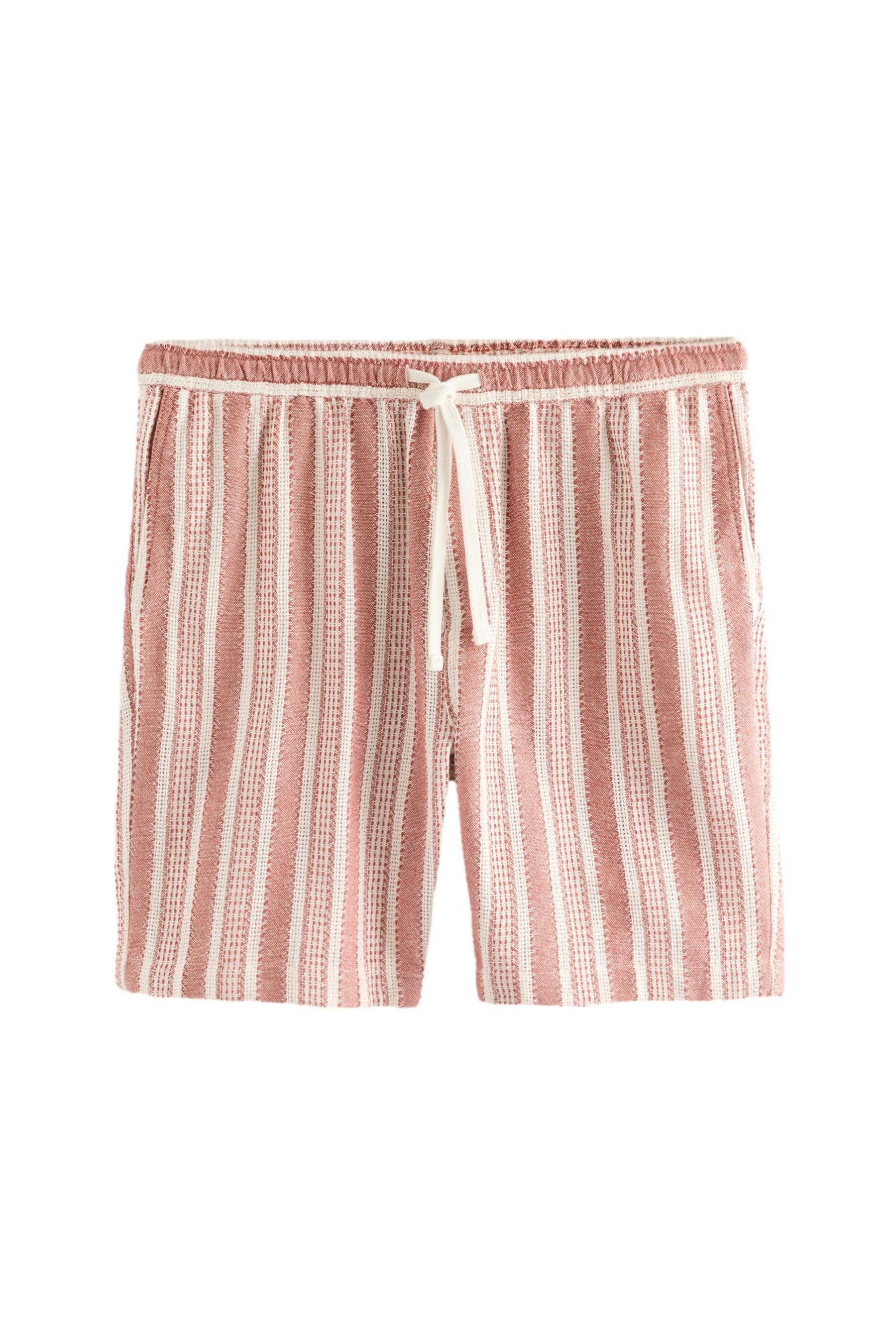 Shorts Strukturierte gestreifte Shorts aus Baumwolle