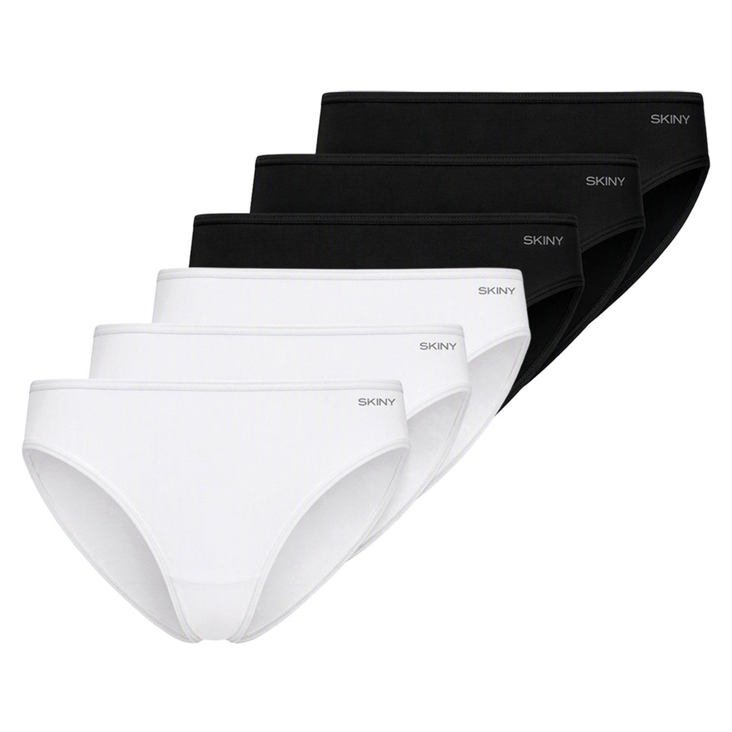 Skiny Bikinislip COTTON STRETCH (Set) flache Verarbeitung an Bund und Beinabschluss im 6er Sparpack
