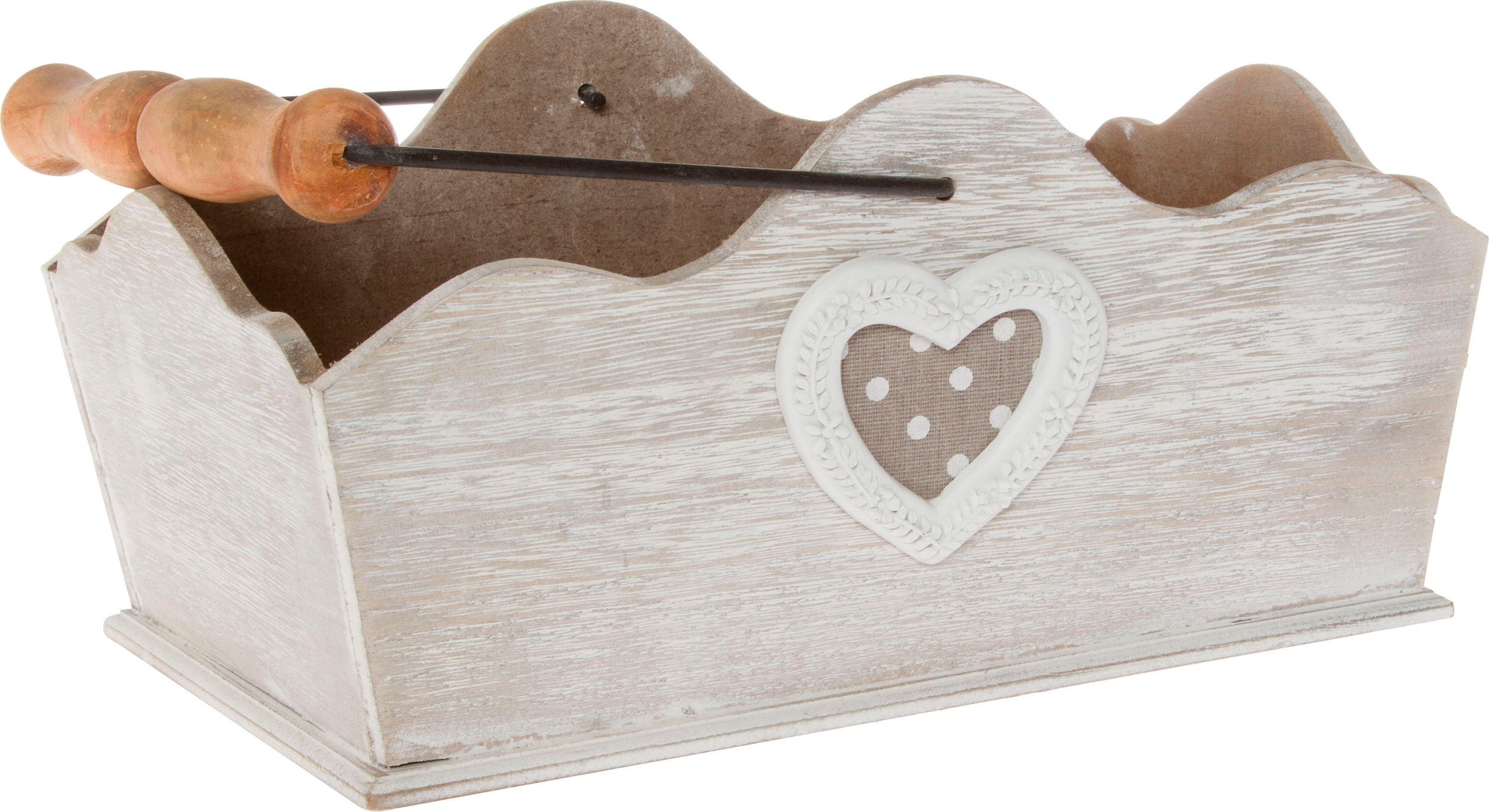 Myflair Möbel & Accessoires Dekokorb Holm, weiß, Shabby Optik. Reduzierter Preis € 17,02. Unverbindliche Preisempfehlung € 38,90