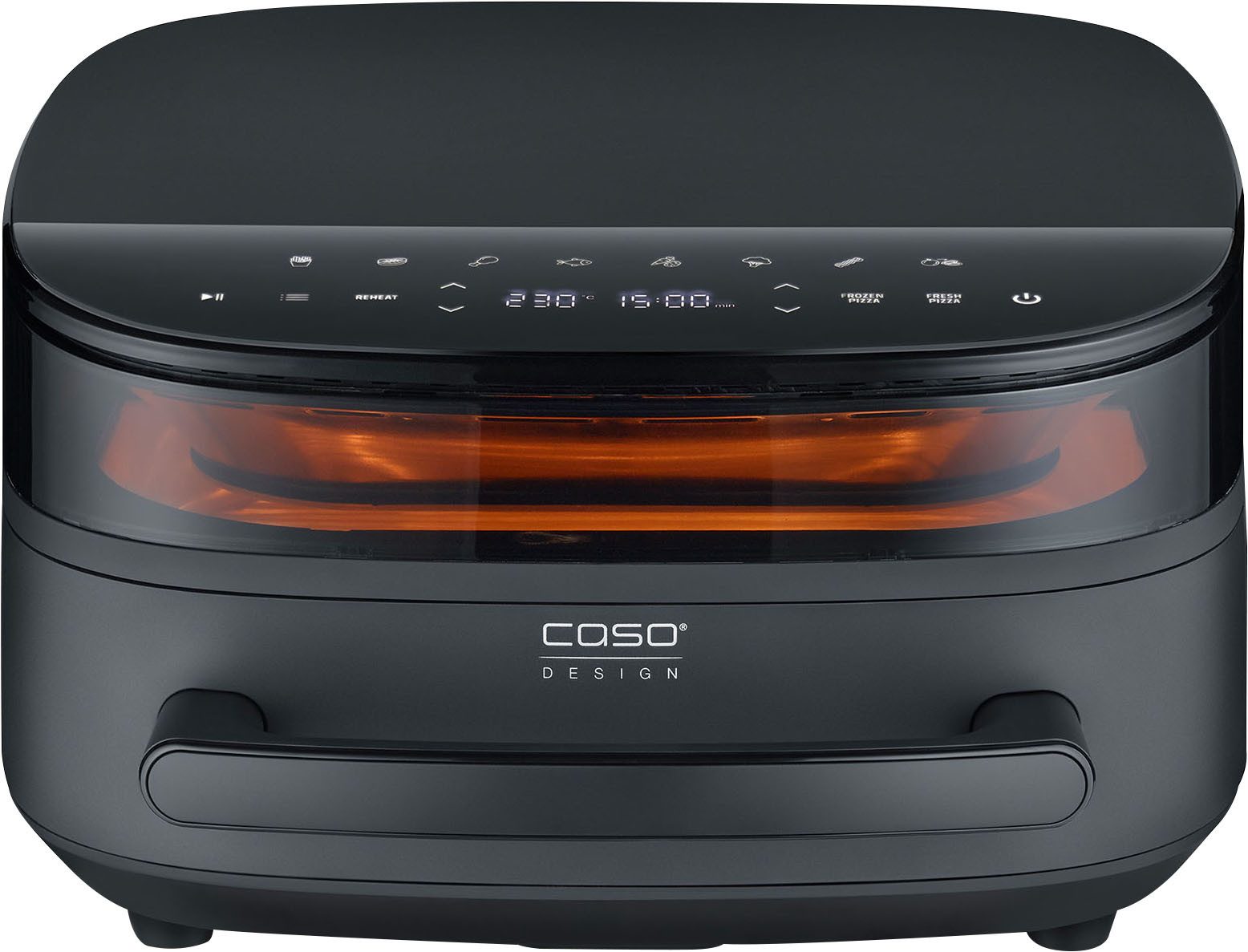 Caso Heißluftfritteuse CASO 3191 Design Heissluftfritteuse AirFry & PizzaChef, 2850 W, Frittieren, Backen, Aufwärmen, Rösten oder Dörren.