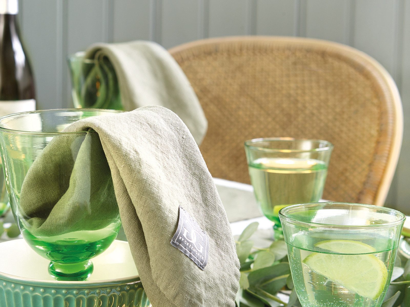 Greengate Kaffeeservice Alice Frühstücksteller dusty green 23 cm Set6, Steinzeug