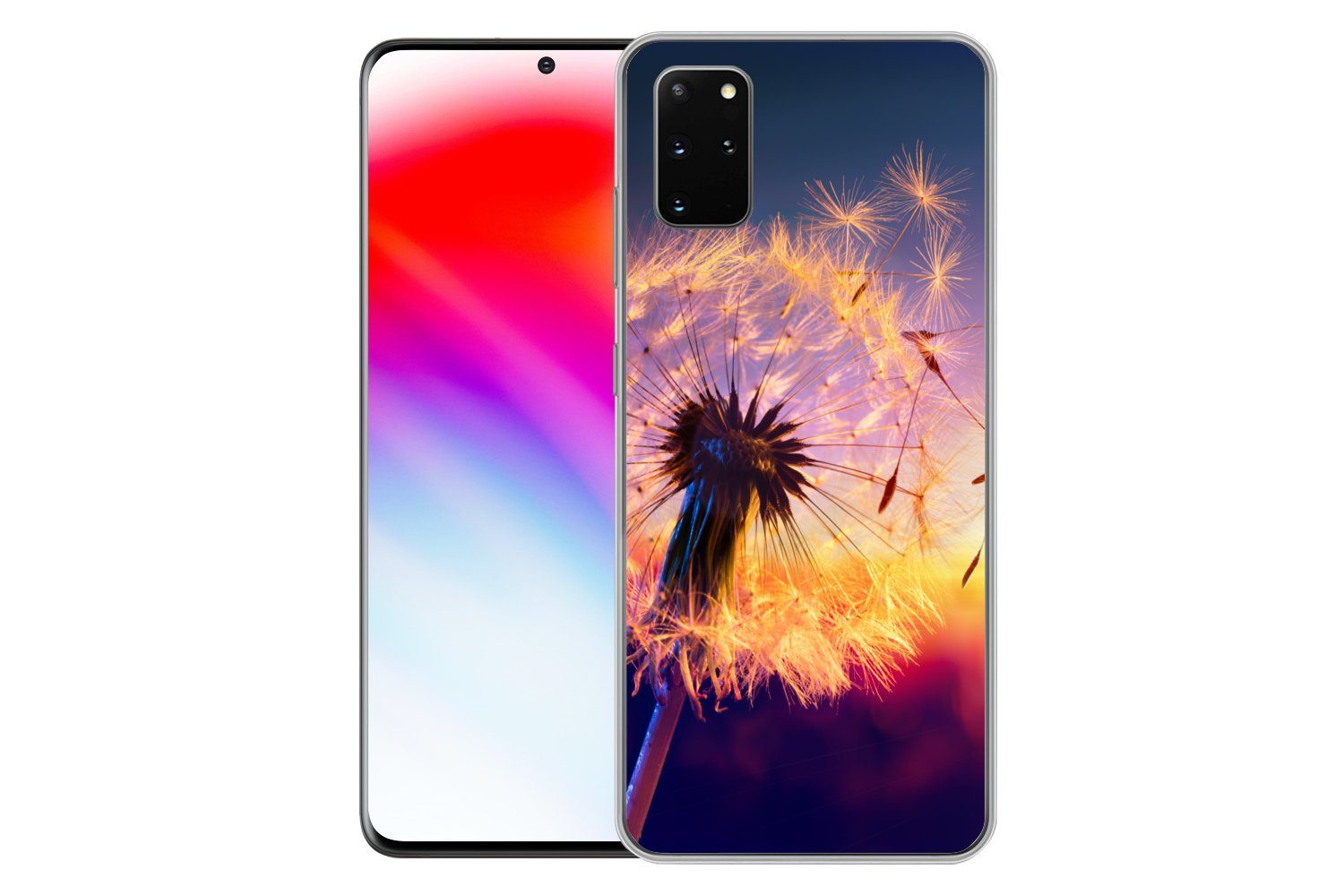 MuchoWow Handyhülle für Samsung Galaxy S20 Plus Löwenzahn - Blumen - Sonnenuntergang - Hor, Phone Case, Silikon, Schutzhülle Dünn