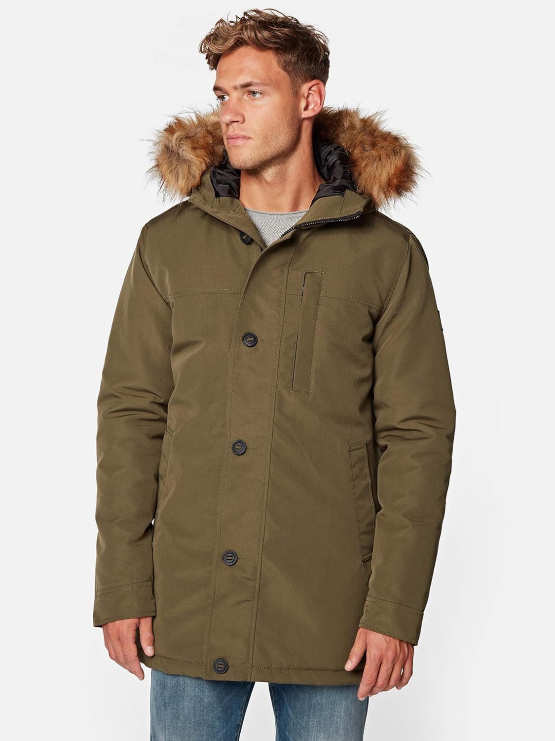 Mavi Kurzmantel Hooded Parka mit Kapuze und Fellbesatz Gr. XXL
