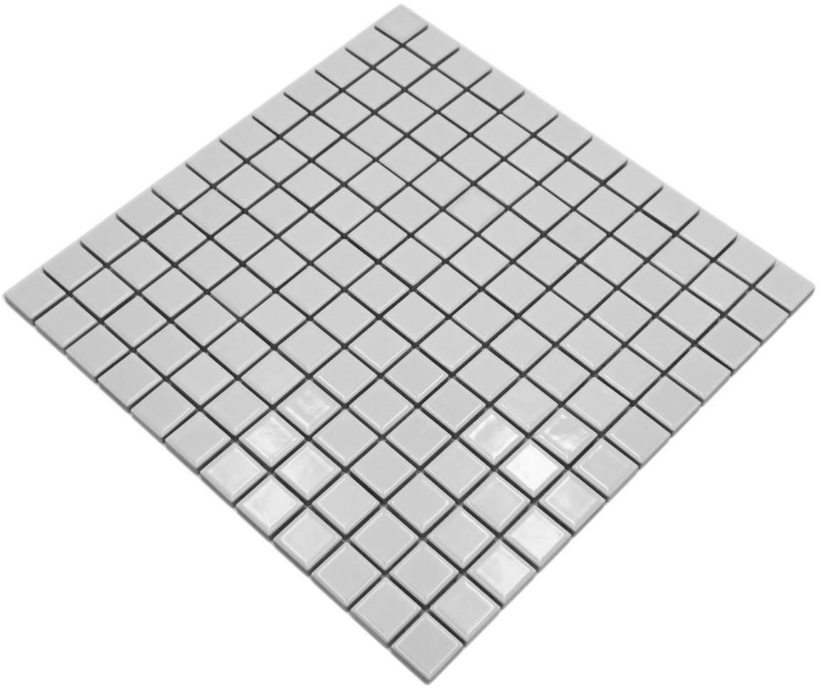 Mosani Mosaikfliesen Keramikmosaik Mosaikfliesen WEISS GLÄNZEND Bad Küche