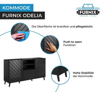 Furnix Sideboard ODELIA Kommode mit Ziertüren/Metallgestell und Schublade Hochglanz, B150 x H82 x T41,6 cm