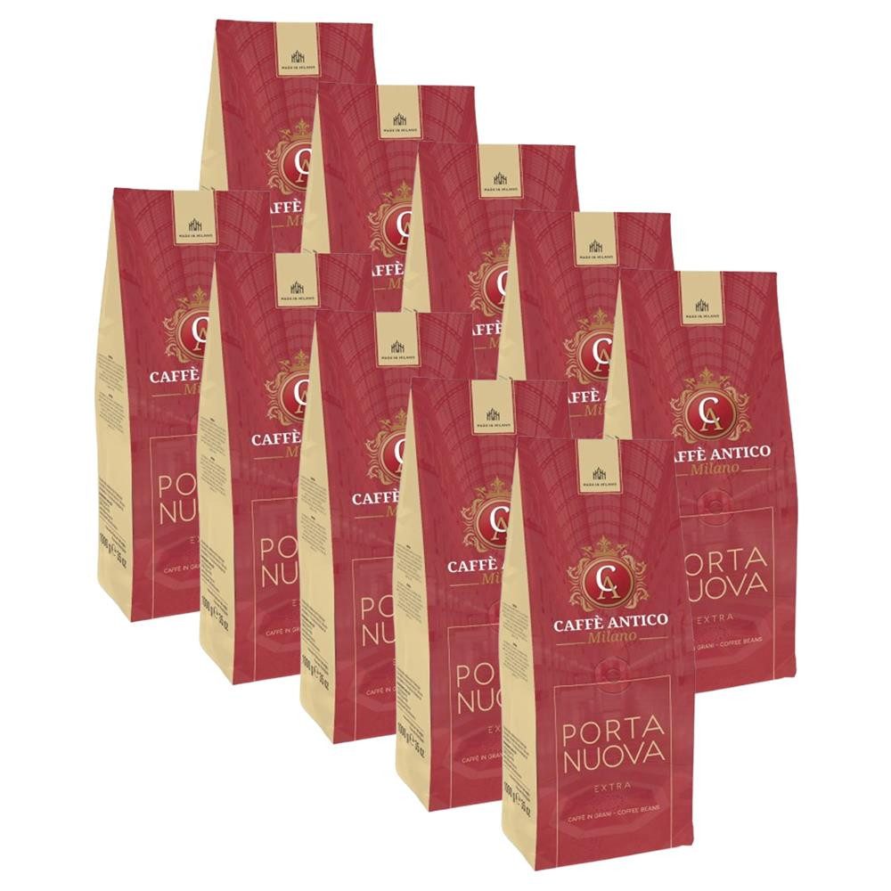 Caffe Antico Milano Kaffee Porta Nuova 10x1kg Bohnen Kaffeebohnen, 10 x 1000 g, ausgewogen, aromatisch