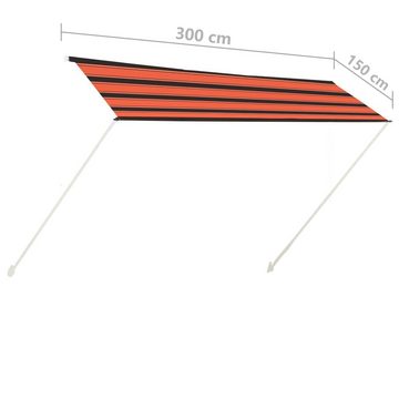 furnicato Markise Einziehbare 300×150 cm Orange und Braun