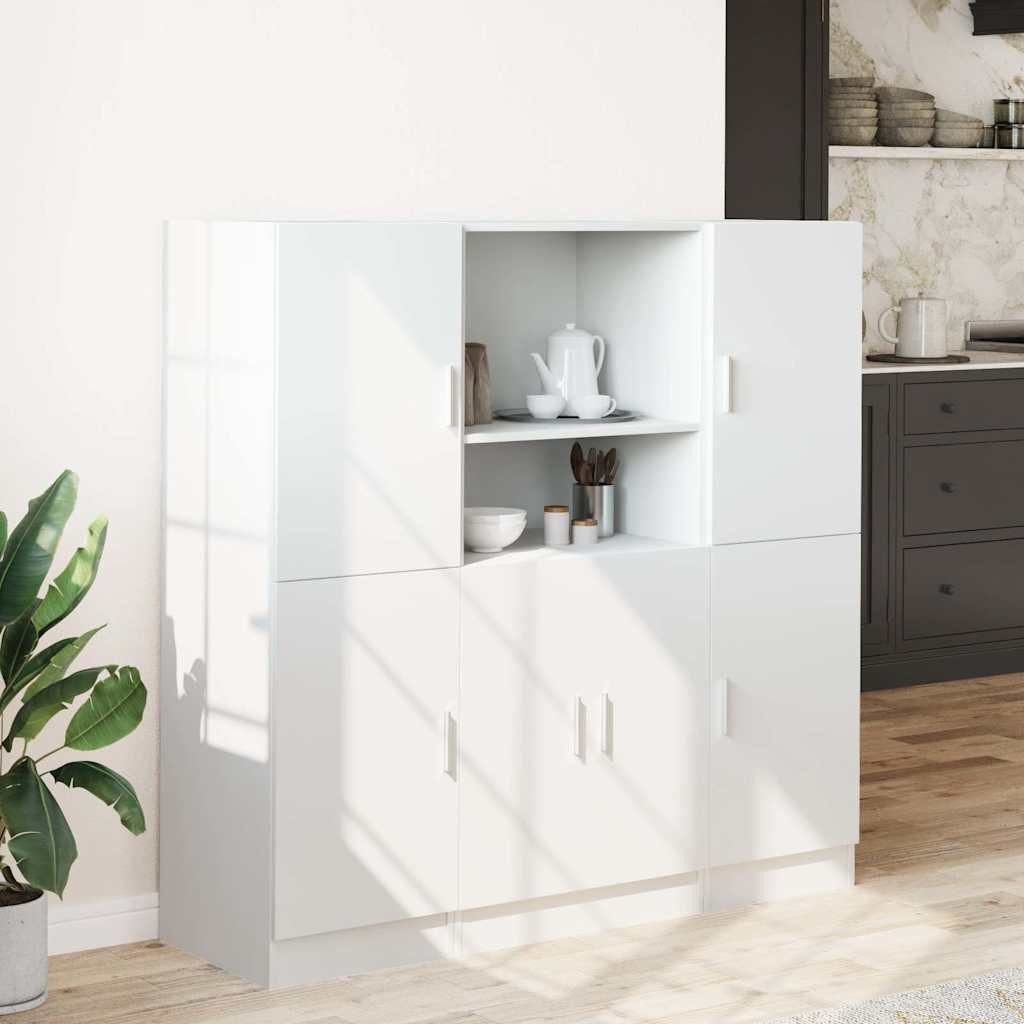 vidaXL Regal 3-tlg. Küchenschrank-Set Weiß Holzwerkstoff, günstig online kaufen