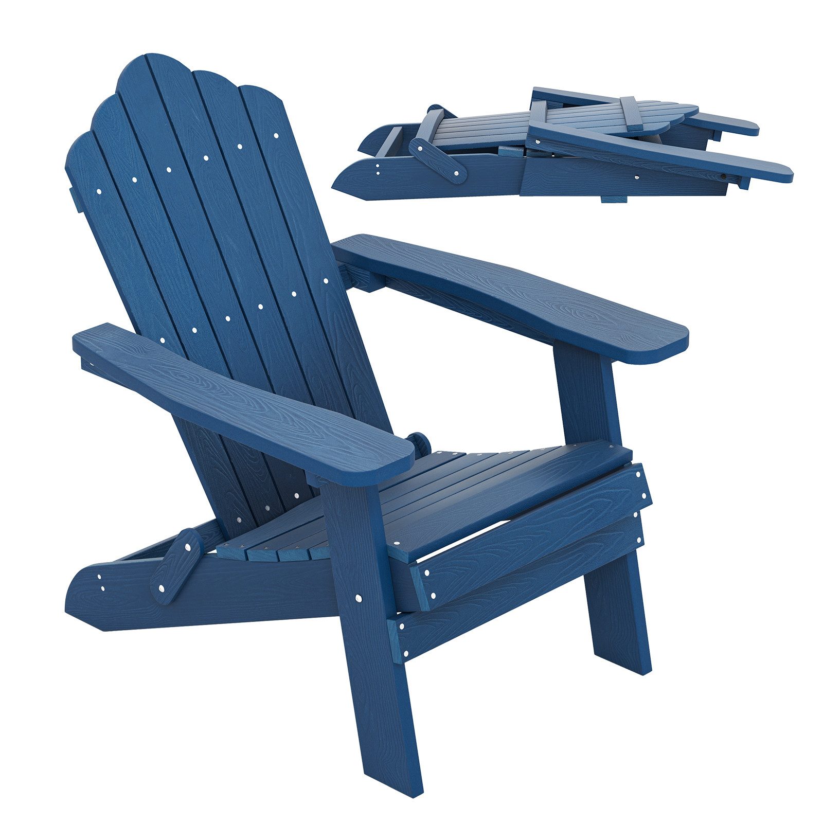 COSTWAY Gartenstuhl, Adirondack Stuhl klappbar, 180 kg Tragfähigkeit