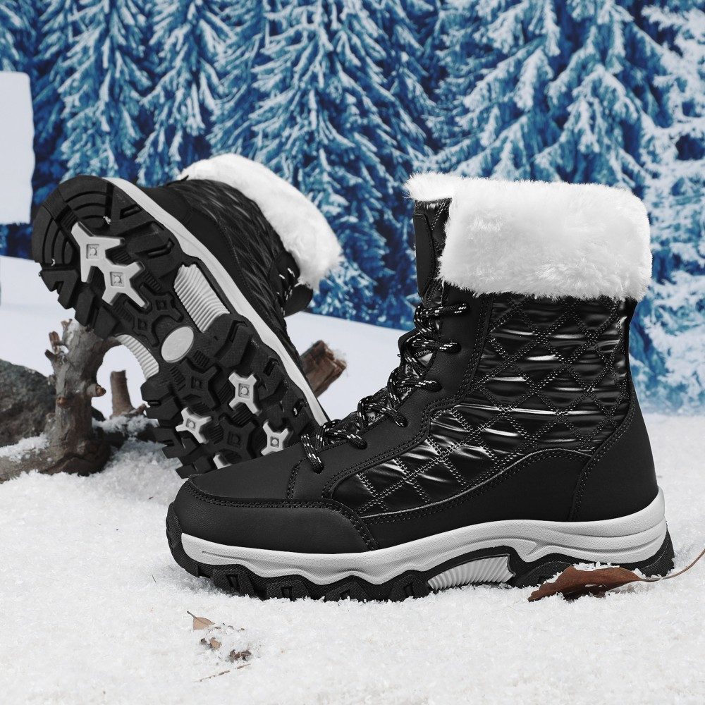 HUSK'SWARE Schneeschuhe Warme Damen Winterstiefeletten (Wind- und wasserabweisend Bequeme Passform), Weiches Innenfutter Rutschfeste Sohle – Bild 2 von 5