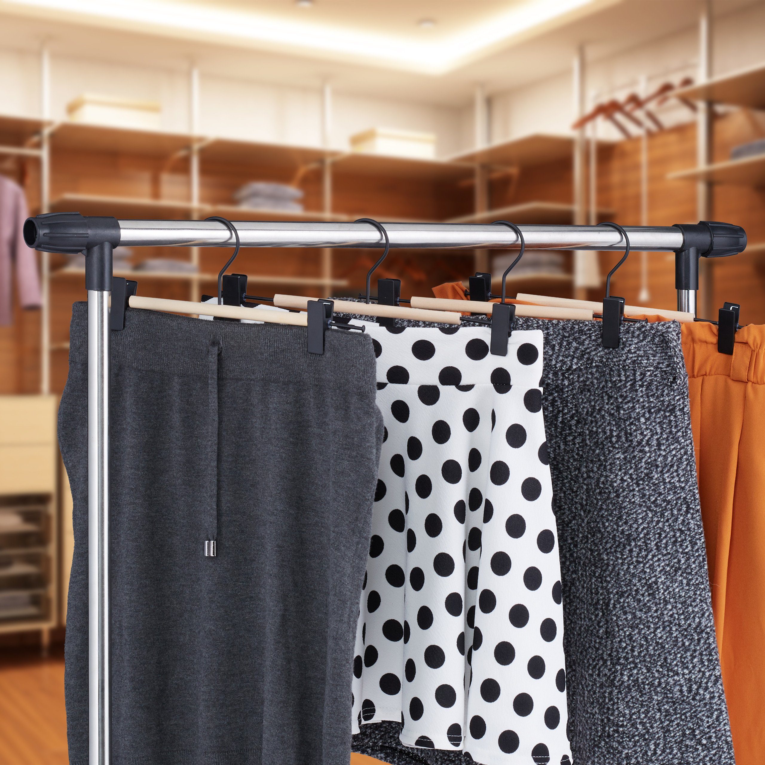 relaxdays Kleiderbügel 10er Set Hosenbügel schwarz günstig online kaufen