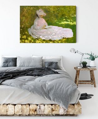 Pixxprint Leinwandbild Claude Monet - Frühlingszeit, Claude Monet - Frühlingszeit (1 St), Leinwandbild fertig bespannt, inkl. Zackenaufhänger