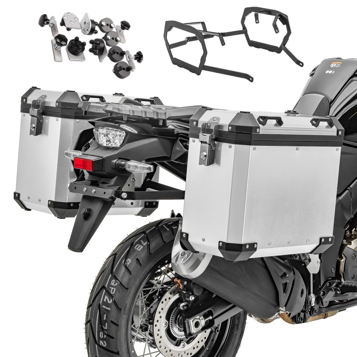 Bagtecs Kofferset Alu-Koffer + Kofferträger für Triumph Tiger 900 / GT / Rally 20-23 GX3