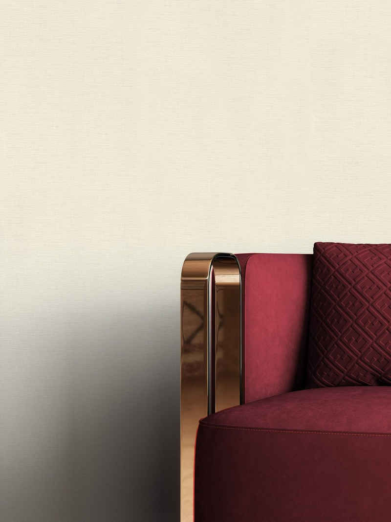 Newroom Vliestapete, Creme Tapete Modern Unifarbe - Einfarbig Leinenoptik Beige Uni Schlicht Leinen Struktur für Wohnzimmer Schlafzimmer Küche