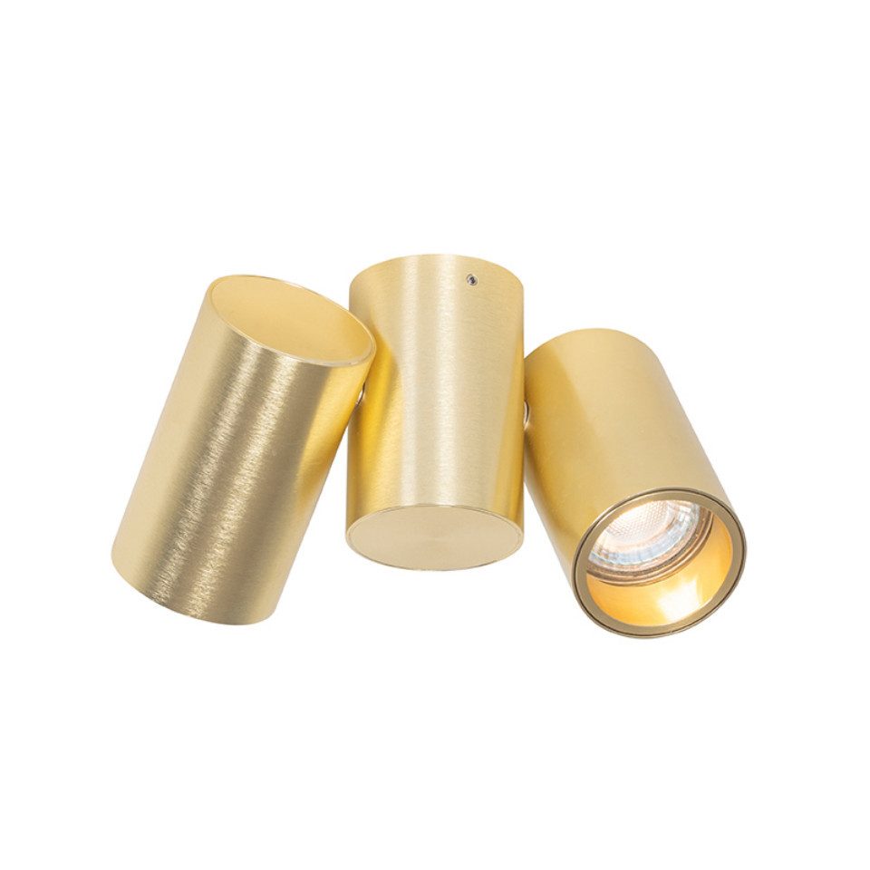 Qazqa LED Aufbaustrahler Michael, ohne Leuchtmittel, GU10, Gold/Messing, De günstig online kaufen