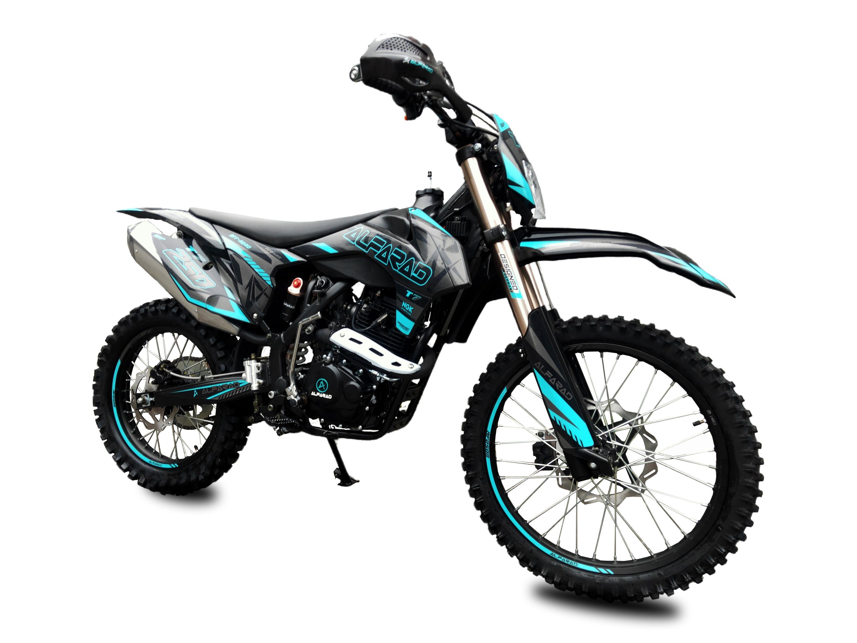 KXD Dirt-Bike 250ccm Alfarad T7 Dirtbike Enduro Pitbike Crossbike Cross 21/18'' Blau