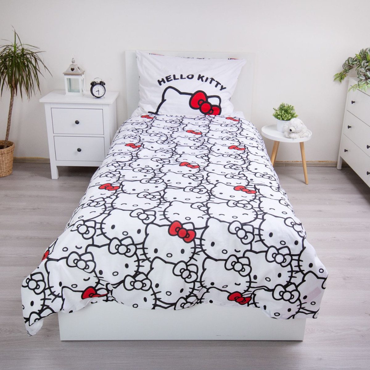 Jerry Fabrics Bettwäsche Hello Kitty Bettwäsche aus 100% Baumwolle 140x200 cm 70x90 cm, Baumwolle – Bild 3 von 5