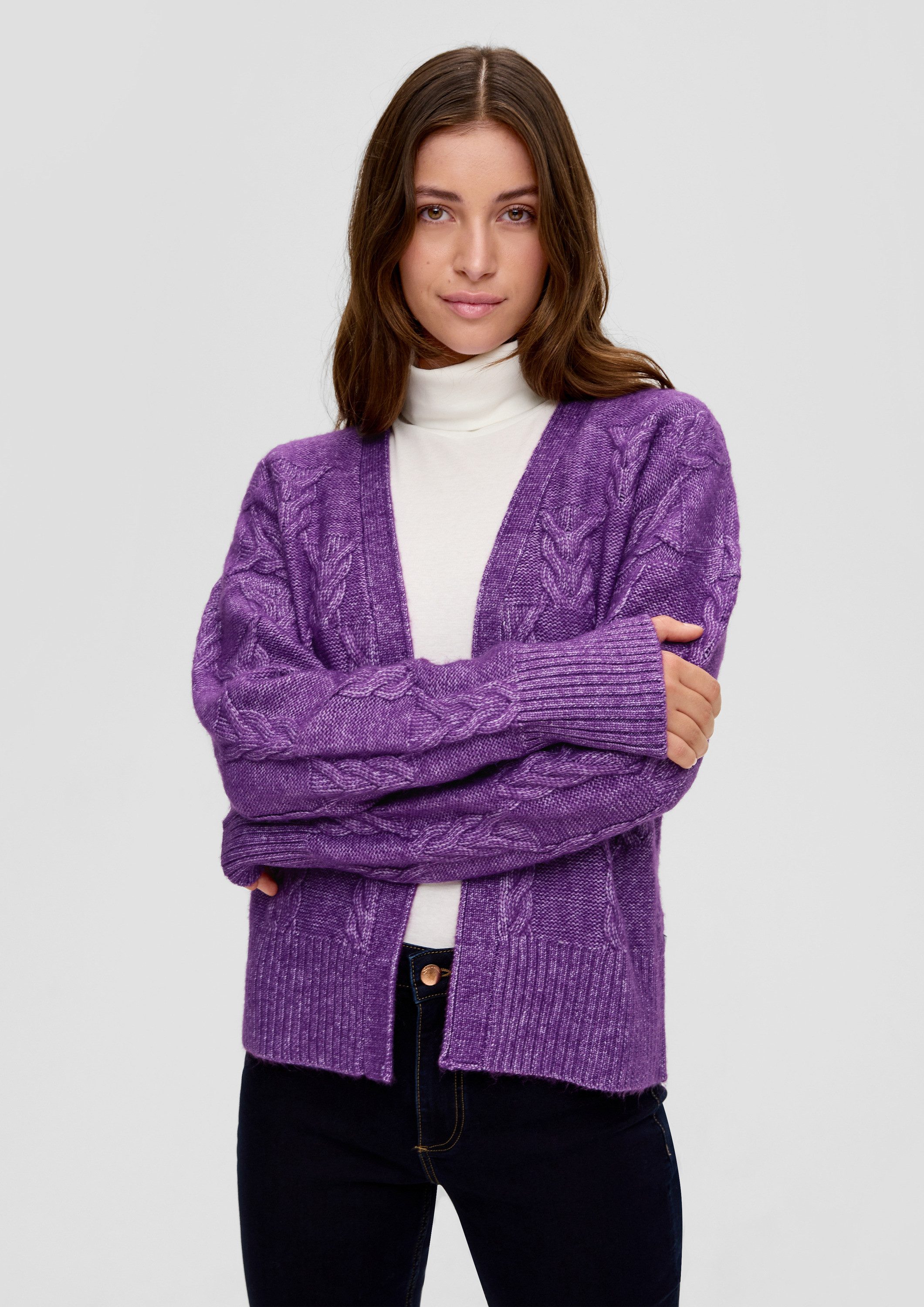 QS Cardigan Strickjacke Strickjacke aus Wollmix günstig online kaufen