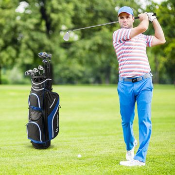 COSTWAY Golfschläger + Golfbag, 9-tlg., Golfschläger Komplettset für rechtshändig, Herren