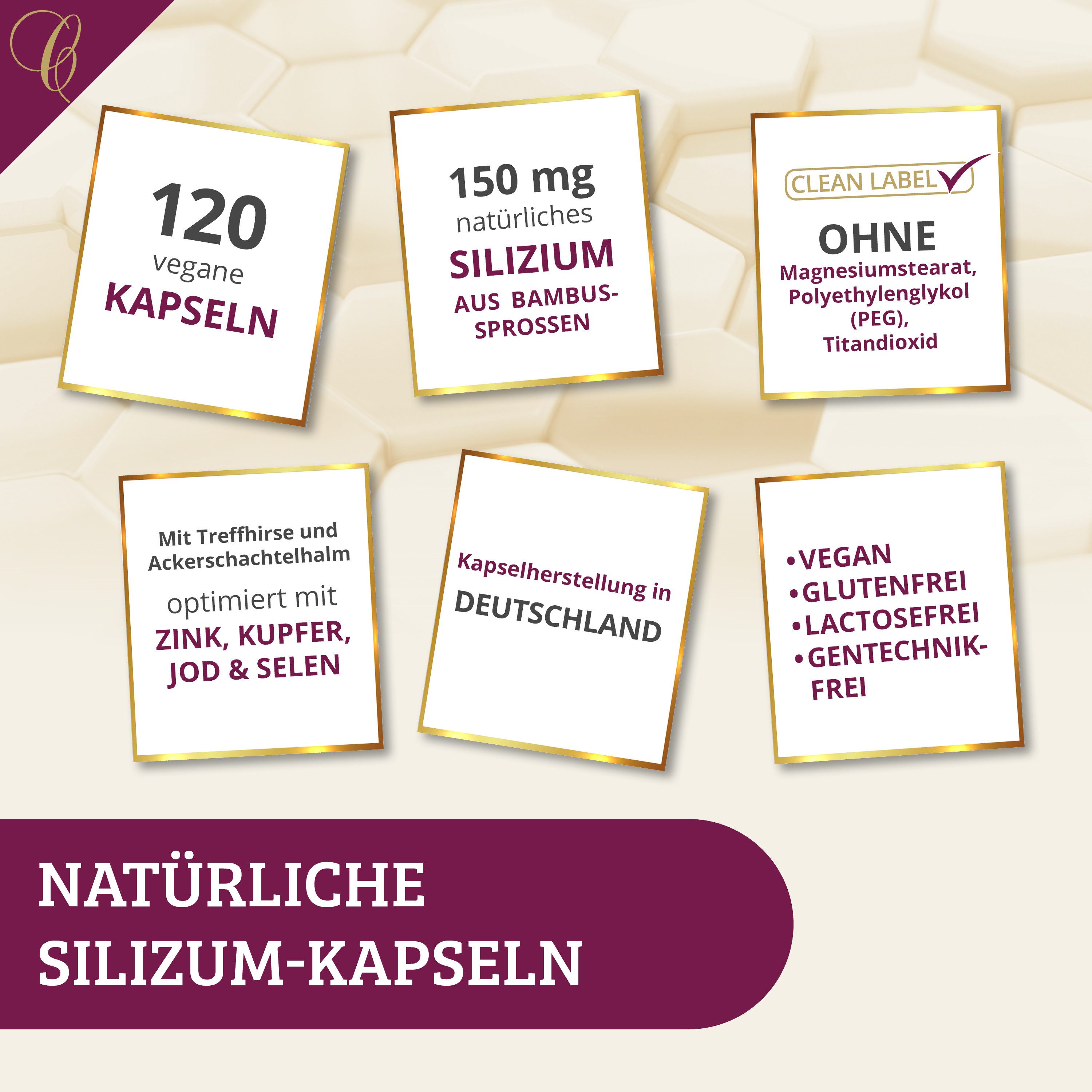 Cellufine Cellufine® Silizium-Kapseln PLUS Spurenelemente - 120 vegane Kapseln, 63.5 g