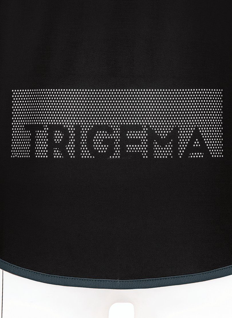 Sportjacke Trainingsjacke Trigema Microfaser Praktische schwarz TRIGEMA aus
