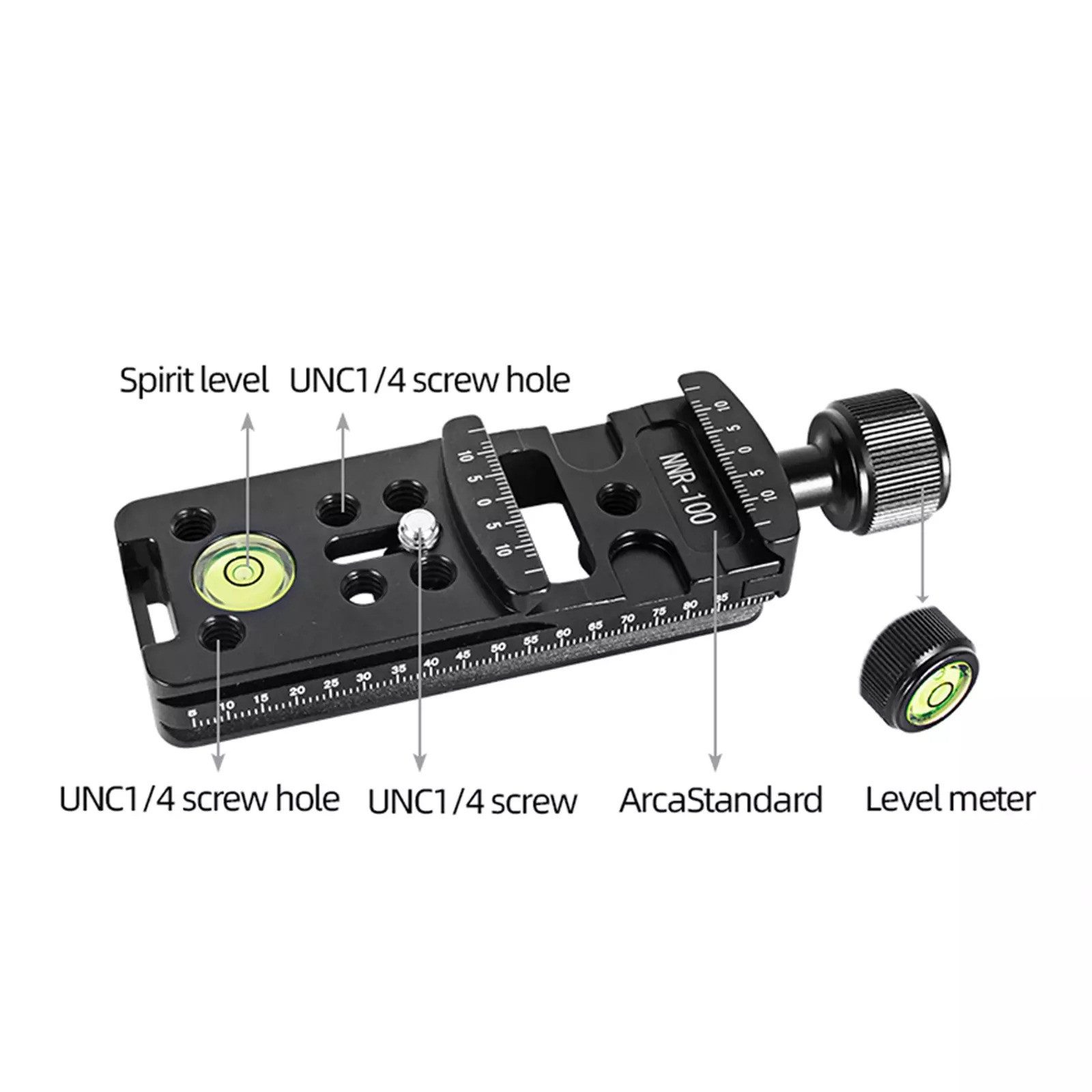BEXIN Kamerahalterung 100mm Stativ Klemme mit Schnellwechselplatten Adapter für DSLR Kamer