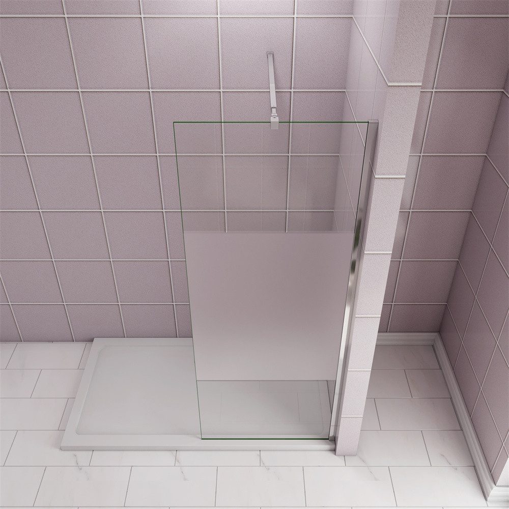 AICA Duschwand Duschwand Walk in Dusche 8/10mm Glas Klarglas Trennwand Duschkabine, Einscheibensicherheitsglas, Glas