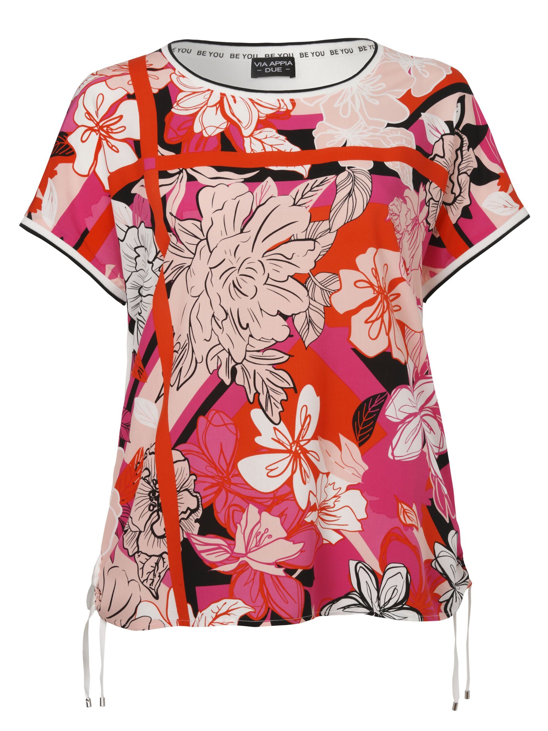 VIA APPIA DUE Kurzarmbluse (1-tlg) mit Rippbündchen