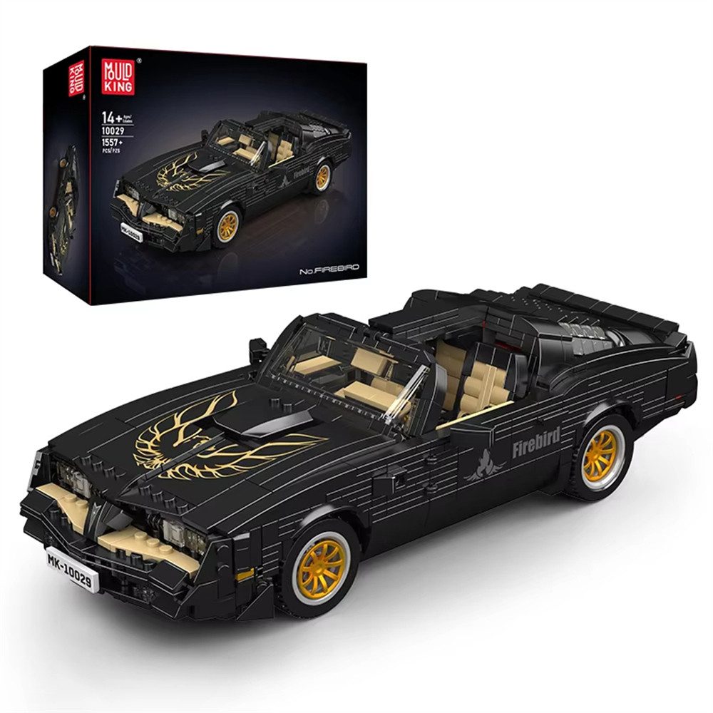 Insma Spielbausteine, (1557 Stück Auto-Bausteine 1:16 Retro Design Modellauto), Fahrzeugmodell mit öffnenden Türen, Motorhaube und Kofferraum