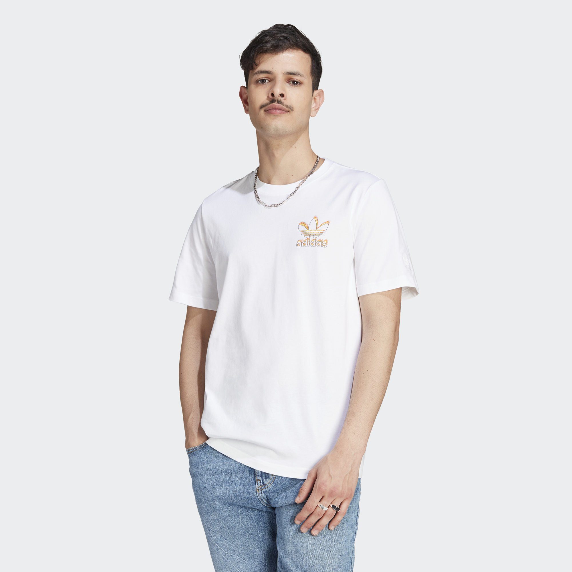 adidas Originals T-Shirt FIRE White GRAPHICS TREFOIL T-SHIRT