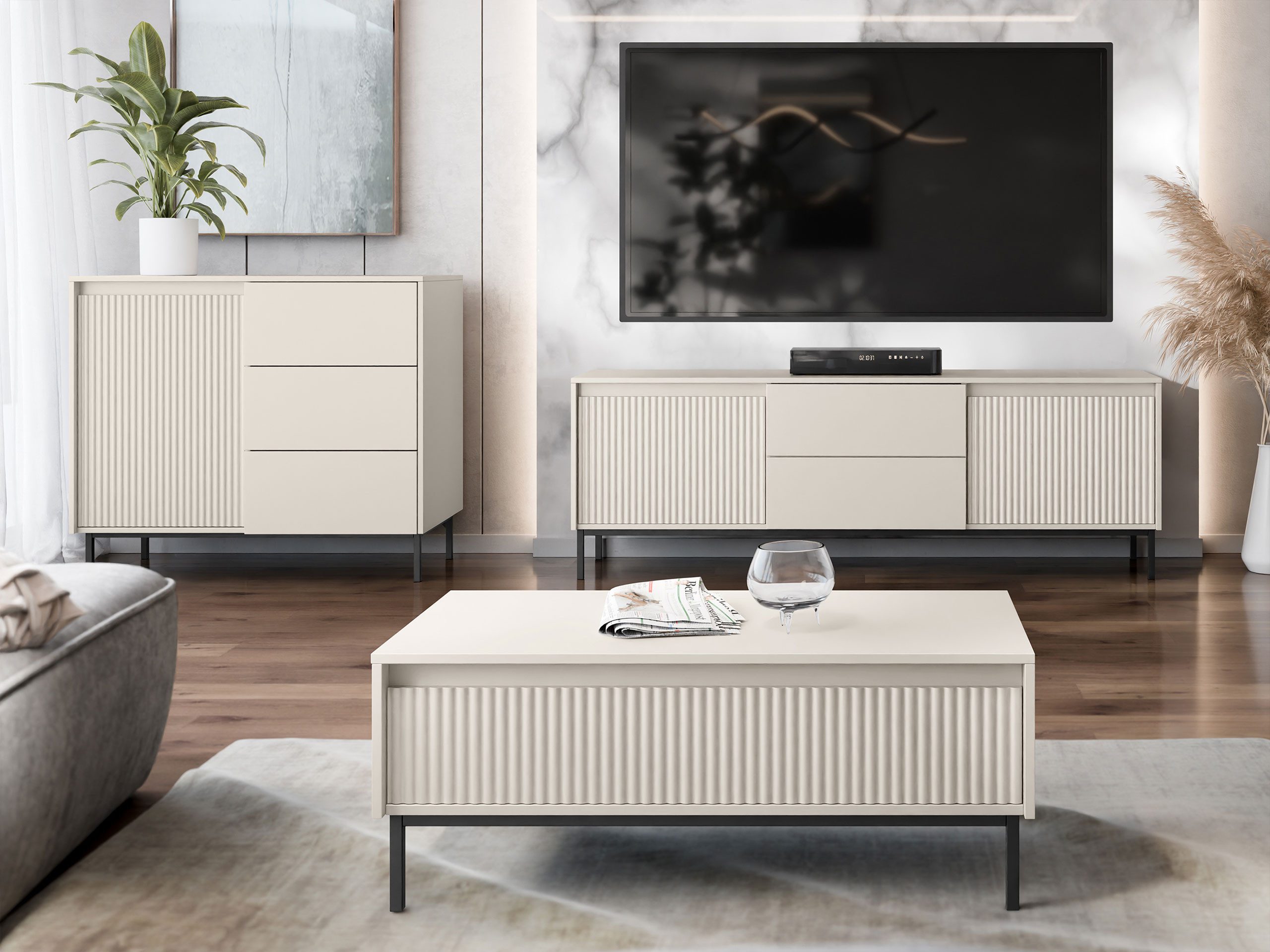 MIRJAN24 Wohnzimmer-Set Ozmi II, (Kommode, TV-Lowboard, günstig online kaufen