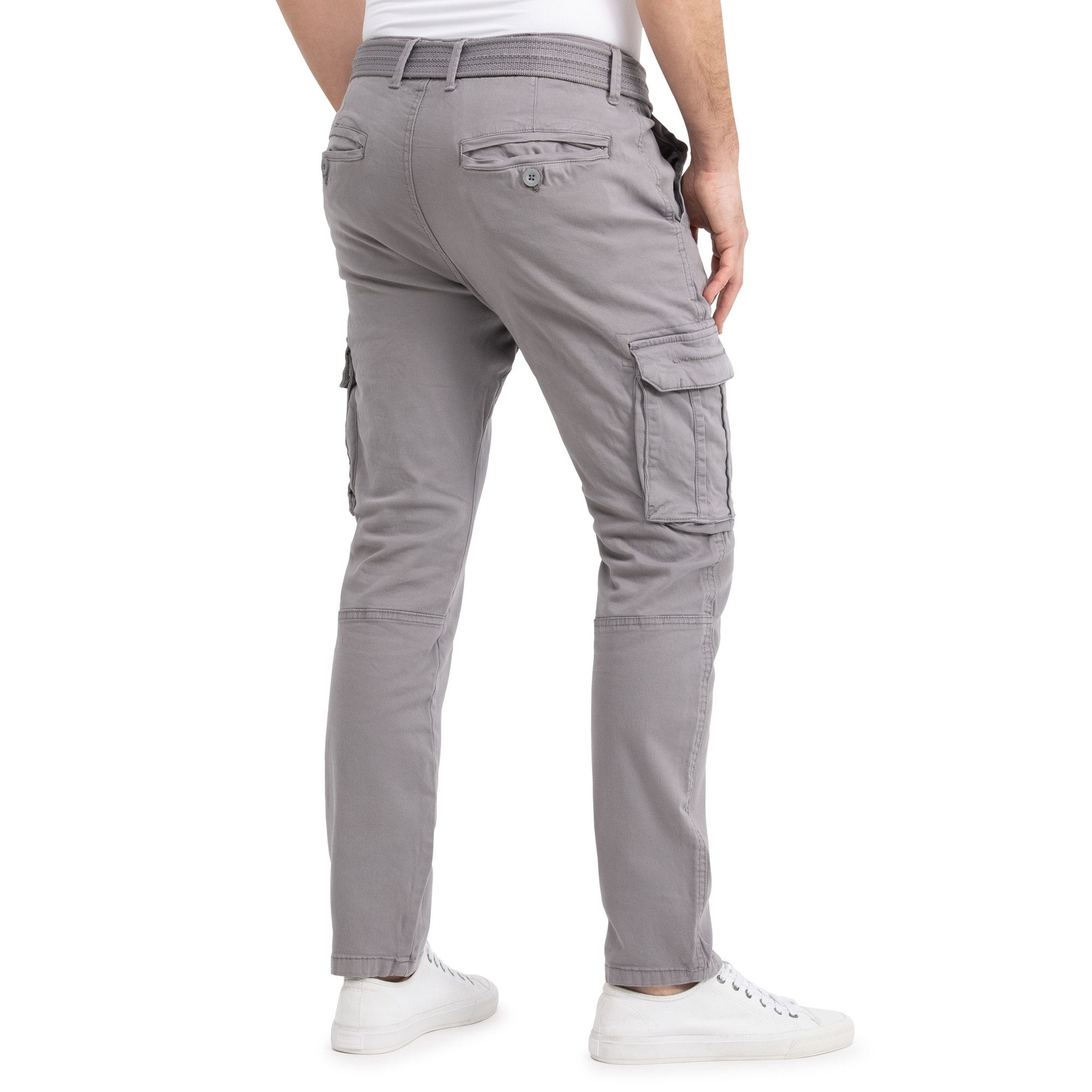 SUBLEVEL Cargohose Herren Cargo Hose Jeans Sweatpant Chino Jogginghose inkl. Gürtel
